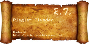 Riegler Tivadar névjegykártya
